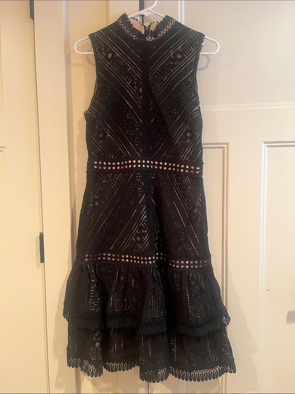 Black Sleeveless Lace Fit & Flare Dress